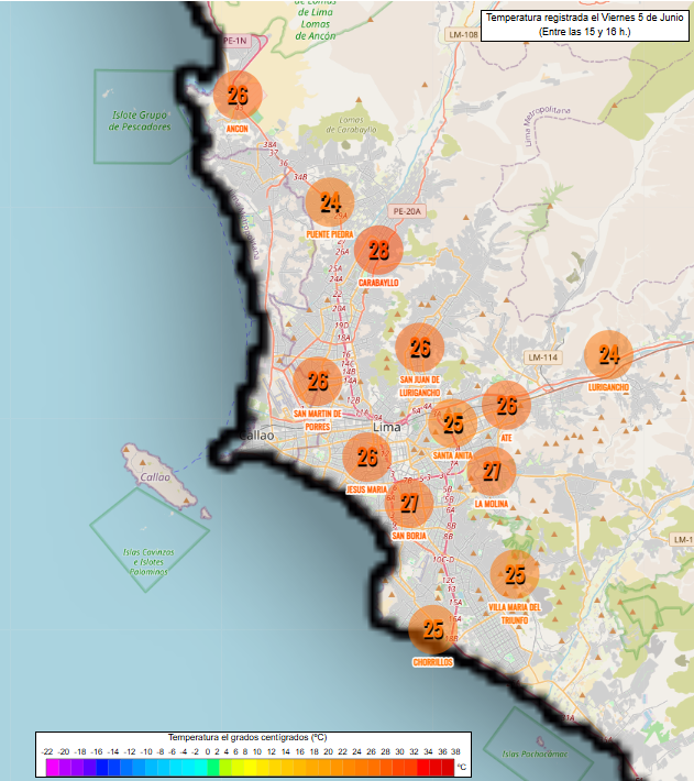 Matti_Meteo's tweet photo. 🌡️28°C en junio en Lima Metropolitana🔥 
Lima norte (Carabayllo) registró un temperatura horaria muy alta para un mes de junio. Esto no es normal. Es una señal clara del Niño Costero 2026 que está calentando el mar frente a nuestra costa, provocando un otoño cálido, y muy probablemente un invierno atenuado.