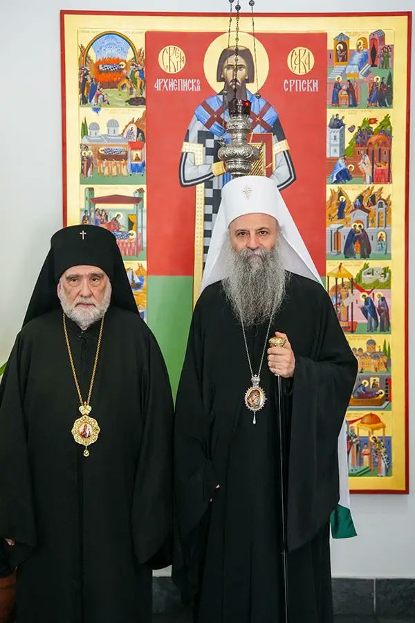 KalebAtlanta's tweet photo. Patriarch Porphyrius of Serbia meeting Archbishop Michael of New York (cameo from Fr. Josiah Trenham) https://t.co/g9K23rBaFf