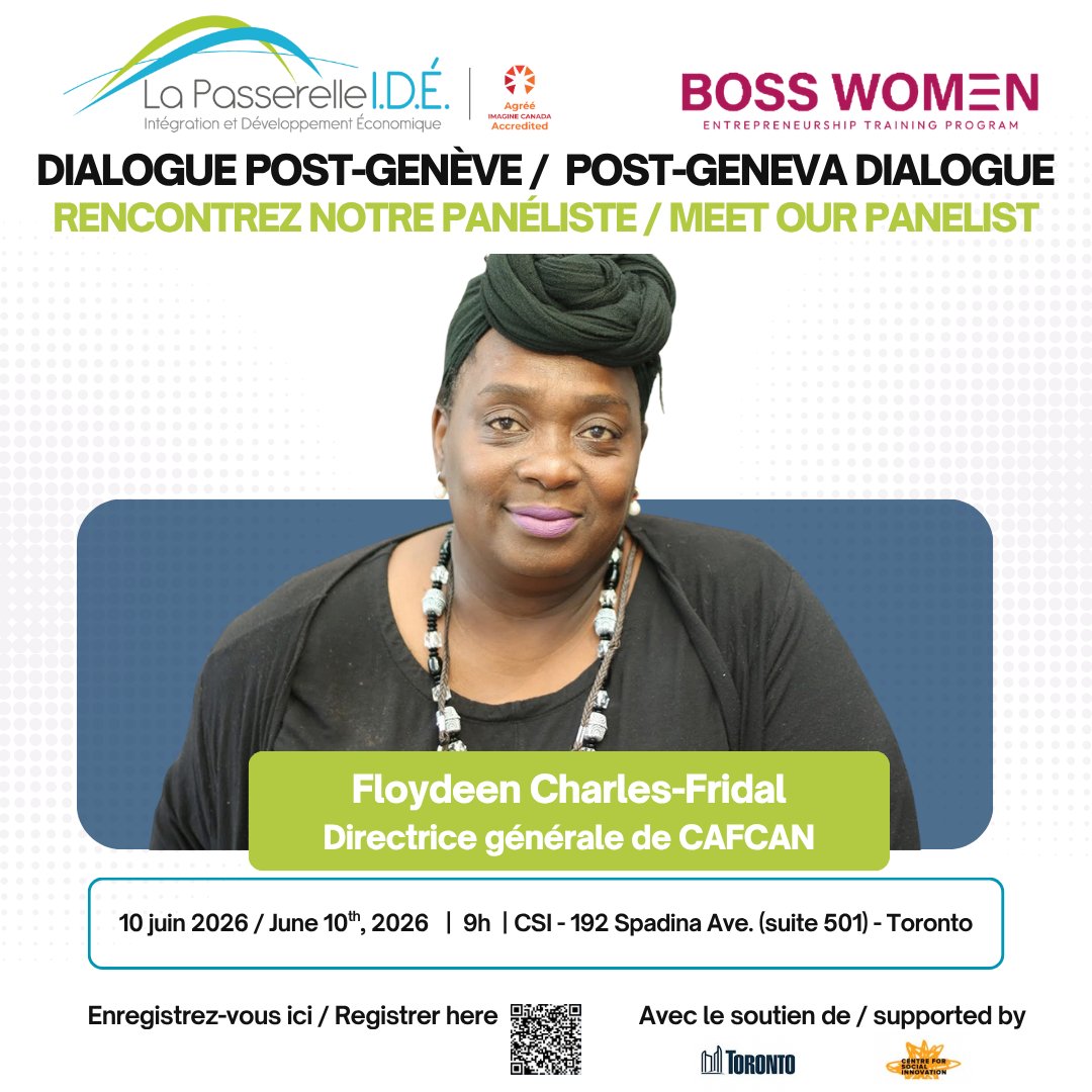LeonieTchatat's tweet photo. Meet our panelist: Floydeen Charles-Fridal @CanadianAfrican 

What does equitable leadership look like in practice? With over 25 years of experience advancing community health, social development, and collective empowerment, Floydeen Charles-Fridal has helped build institutions and initiatives that strengthen Black communities across Ontario.

As we continue the conversations sparked in Geneva, Floydeen will share insights on community leadership, accountability, and the role of grassroots organizations in turning commitments into meaningful action.

Join us for Post Geneva Dialogue: Black Francophone Perspectives on Equity and Leadership.

Register here : https://t.co/87nSkIsthe
Thanks to our sponsors @cityoftoronto  and @csiTO 

#PostGenevaDialogue #LeadershipFrancophoneNoir #Équité #DroitsHumains #LeadershipCommunautaire #JusticeSociale #CommunautésNoires #Ubuntu #PolitiquesPubliques #GuérisonCollective #LutteContreLeRacismeAntiNoir #Toronto #Canada #DeGenèveAuCanada