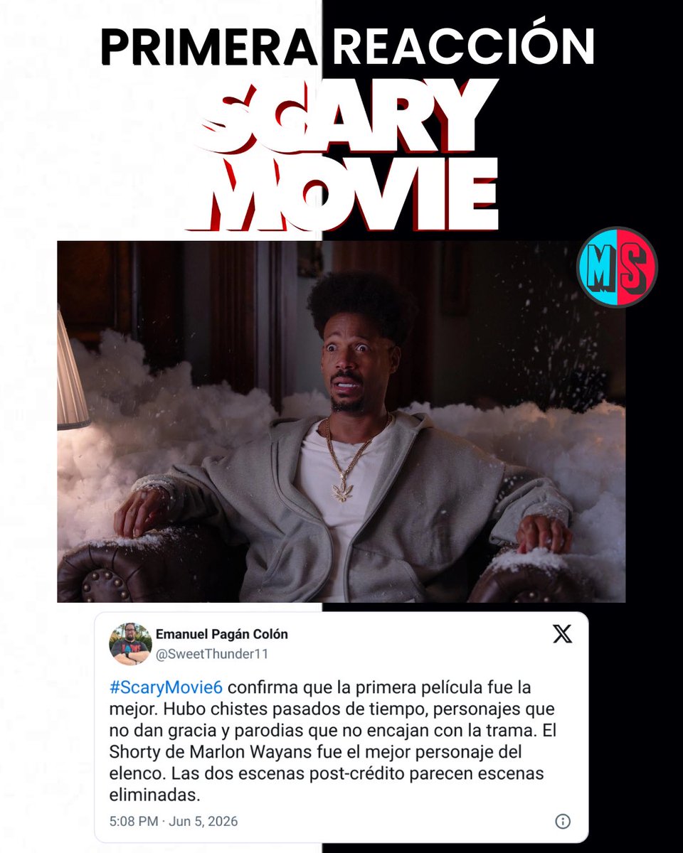 MovieSquadPR's tweet photo. Primera reacción de #ScaryMovie6. Ya en cines. 👻 https://t.co/fAAMJaaE6s