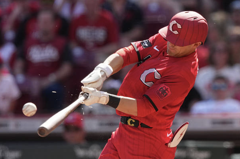 LanceMcAlister's tweet photo. One year ago today:  TJ Friedl was hitting .300 w/ .383 OBP.
One year later: He's w/ @LouisvilleBats after hitting .179 w/ .259 OBP in 47 games with #Reds. https://t.co/86bXl2GYE9
