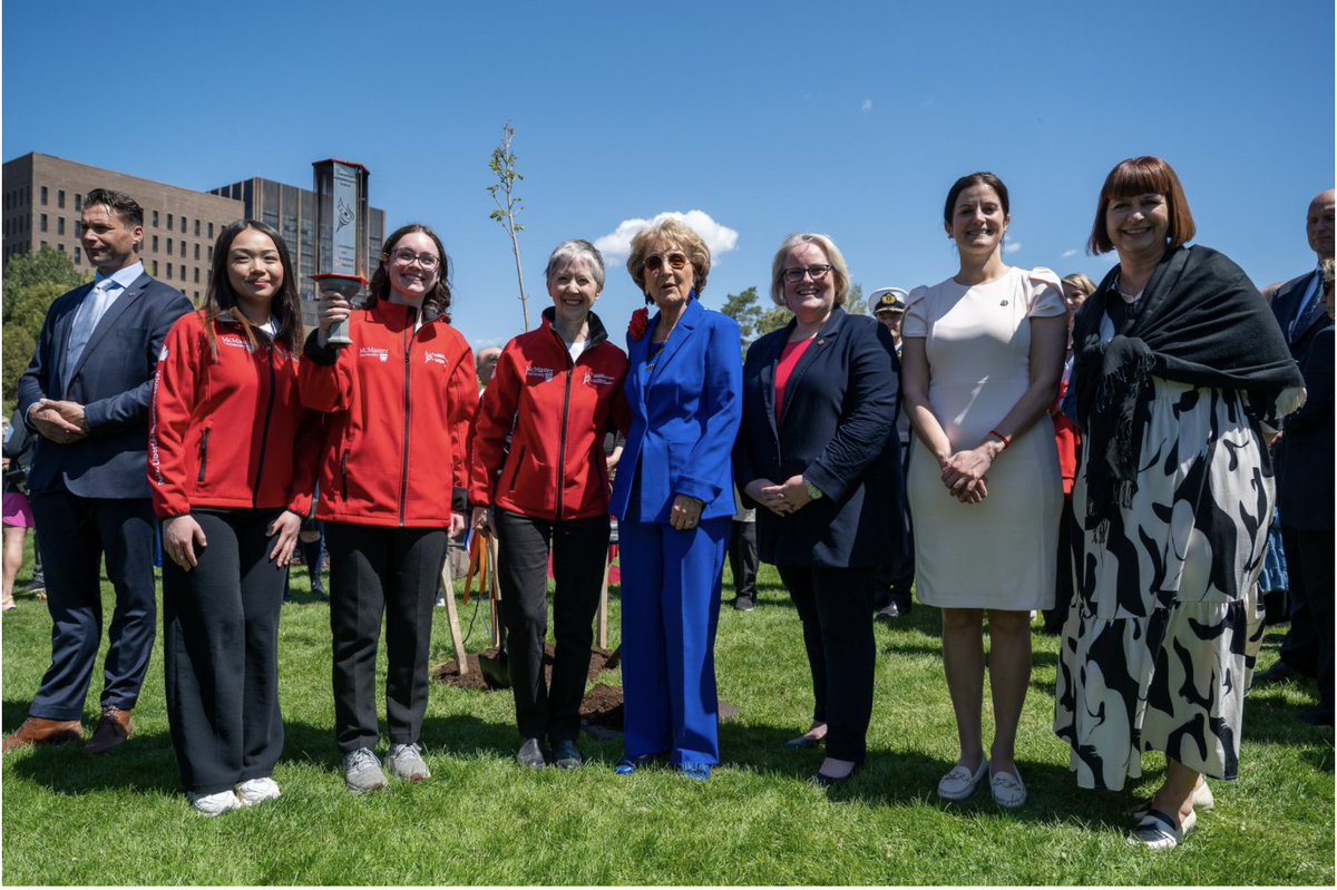 CanadianTorch's tweet photo. The Canadian Remembrance Torch was honoured to participate in the Canadian Tulip Festival opening ceremonies.

Members of the 2026 McMaster University Torch Team showcased the Torch's new exoskeleton support arm, designed to improve its ceremonial presence.

Photo credit: CTF https://t.co/Olwc0weWBF