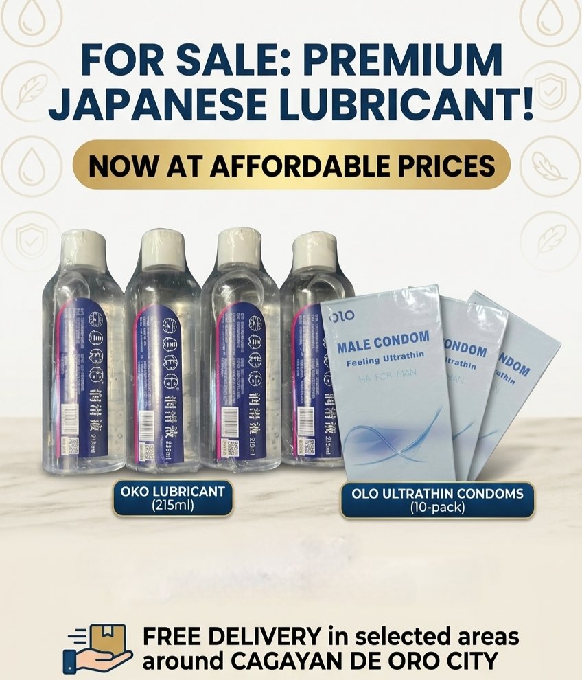 SayCheese25's tweet photo. For sale: Japanese Lubricant and OlO Condoms, free delivery in selected areas around CDO. Just PM or comment down below guyss. Thank you 😊 #altercdo #cdo #bicdo #CDOAlter #cdobi #CDO https://t.co/Nh1e0mMcfz