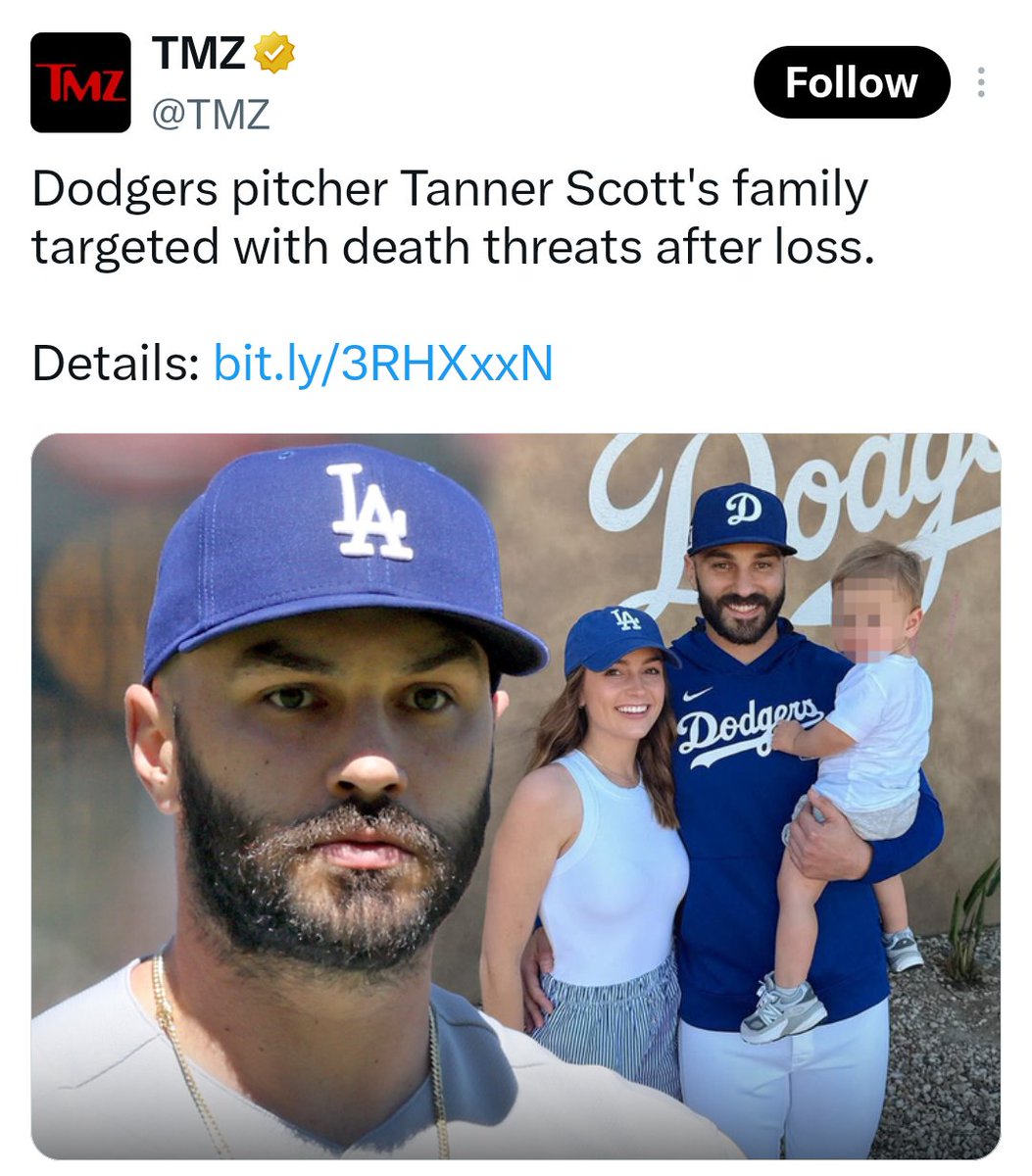 DanClarkSports's tweet photo. This is, obviously, completely unacceptable. A baseball game should never trigger this type of emotional response.

However, the replies are absurd. It's unfair to brand the Dodgers fan base as unhinged based on the actions of just a few.

Dodgers fans are, generally, superb. https://t.co/ItBBA7iXXy