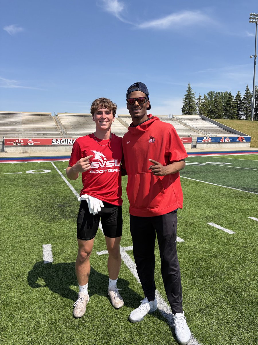 Ouderkirk09's tweet photo. I had a great time competing at the @svsu_football camp yesterday! I learned a lot and am grateful for the opportunity to showcase my skills. @wtjr_19 @_CoachHoov @FBCoachEngle @CoachGus90 https://t.co/bec2rJ3MY4