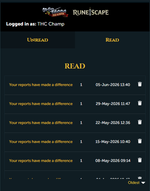 tyloren_'s tweet photo. Nothing in Runescape makes me happier than when Jagex sends me a message saying they've banned someone😇 https://t.co/UYeH2SVK1Q