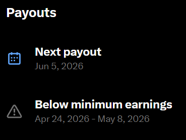 JasonMyer's tweet photo. Waiting for my 13th "Below Minimum Earnings" in a row. 

If you subscribe to Premium, you too can be fooled into thinking you can "earn a living" on X 🤑 https://t.co/zbkyAJG9H6