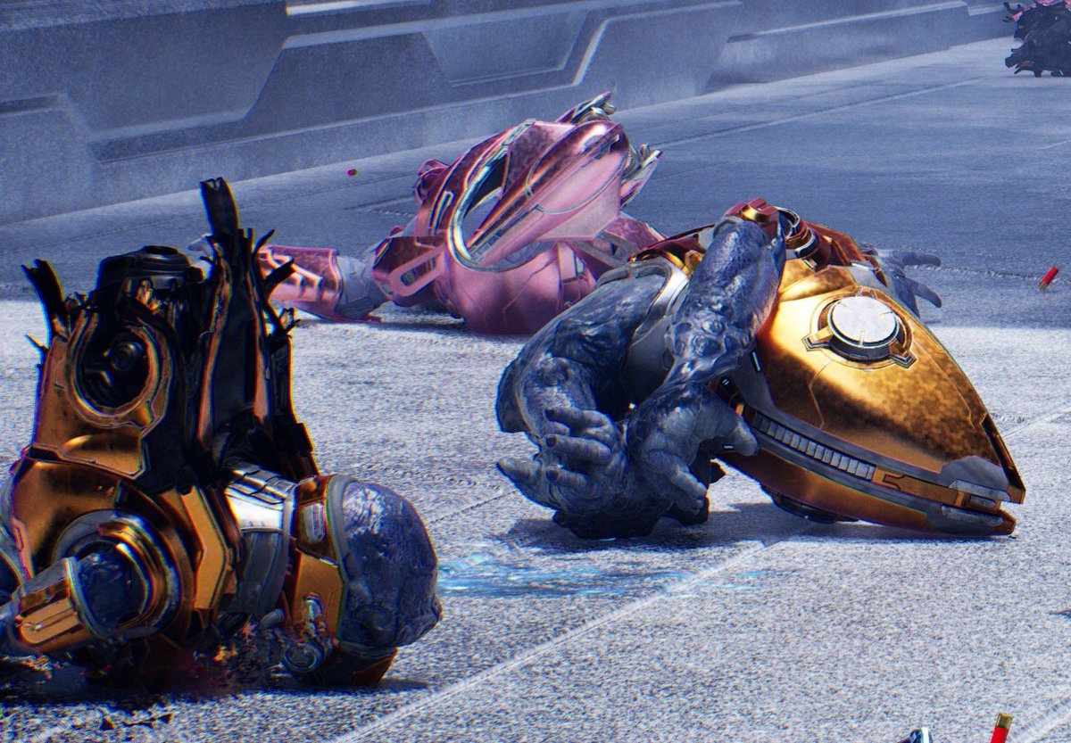 Unseen_Halo's tweet photo. I want to say, thank you Halo Studios for showing you were listening to mass feedback and Halo CEifying some assets like making the skin purple, and adding a visor to the marines. https://t.co/bkHJYTFpns