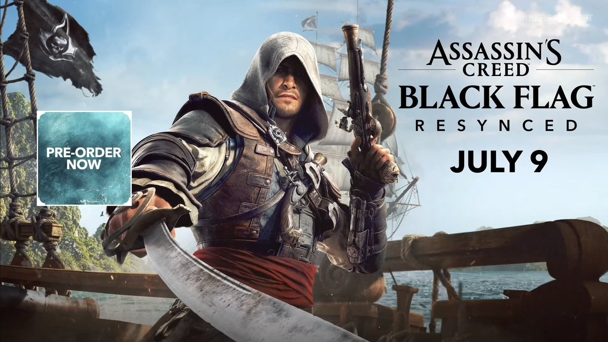 hitzinkk's tweet photo. Não queria admitir mas o Assassins Creed Black Flag Resynced para estar sensacional.
Principalmente com essa música tocando no fundo do trailer 🥲 https://t.co/pfuKHxr6gm