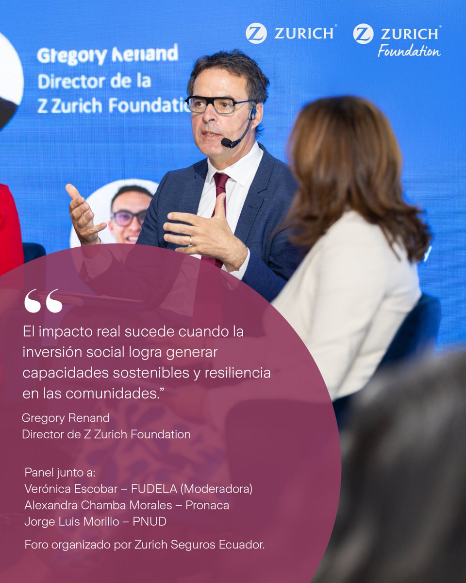 ZurichenEcuador's tweet photo. En Zurich Seguros creemos que la sostenibilidad también se construye desde las personas, las comunidades y las alianzas. En el foro “Impacto que transforma”, reflexionamos junto a líderes de distintos sectores sobre equidad social, resiliencia e inversión social estratégica. 💙 https://t.co/fn21xgbpV8