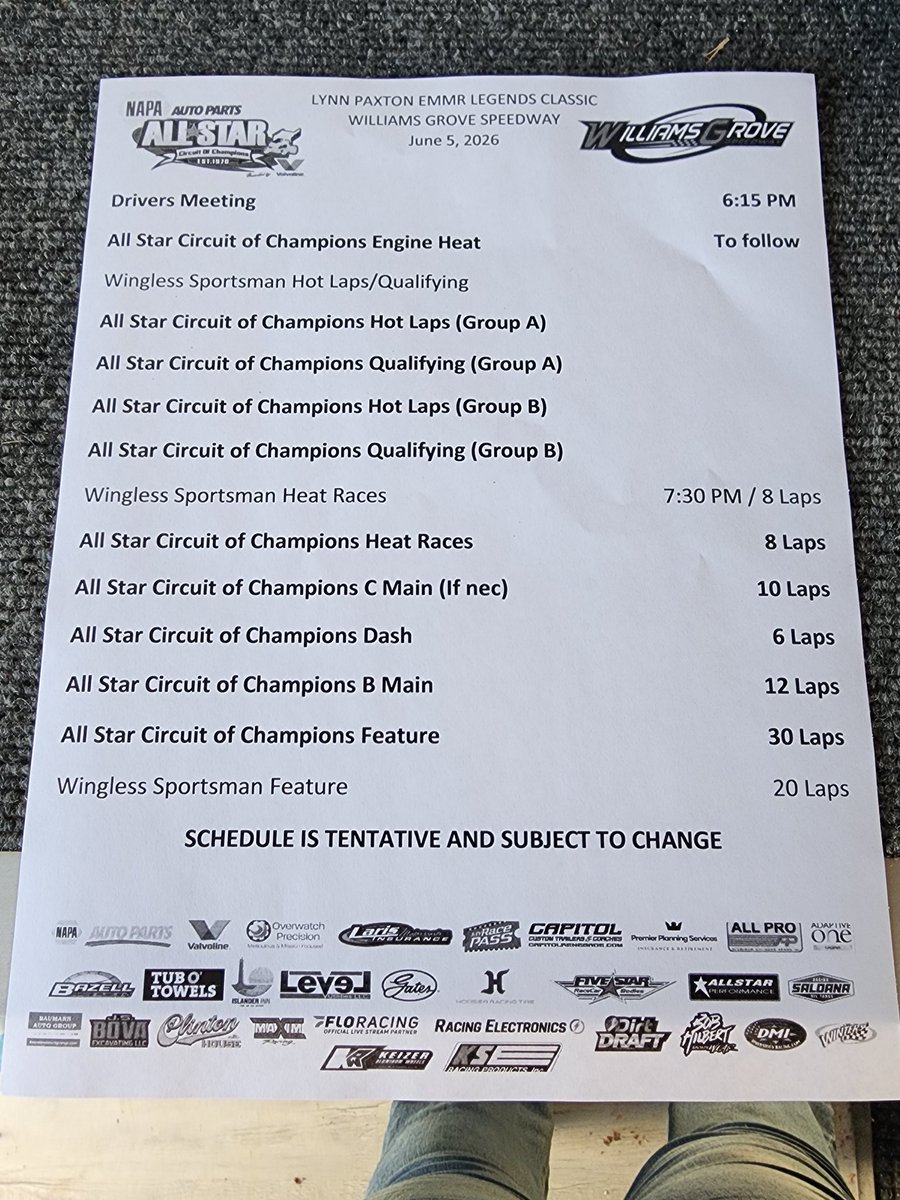 AllStarSprints's tweet photo. Order of events for tonight at @WilliamsGrove https://t.co/MsUfJ2ERDa