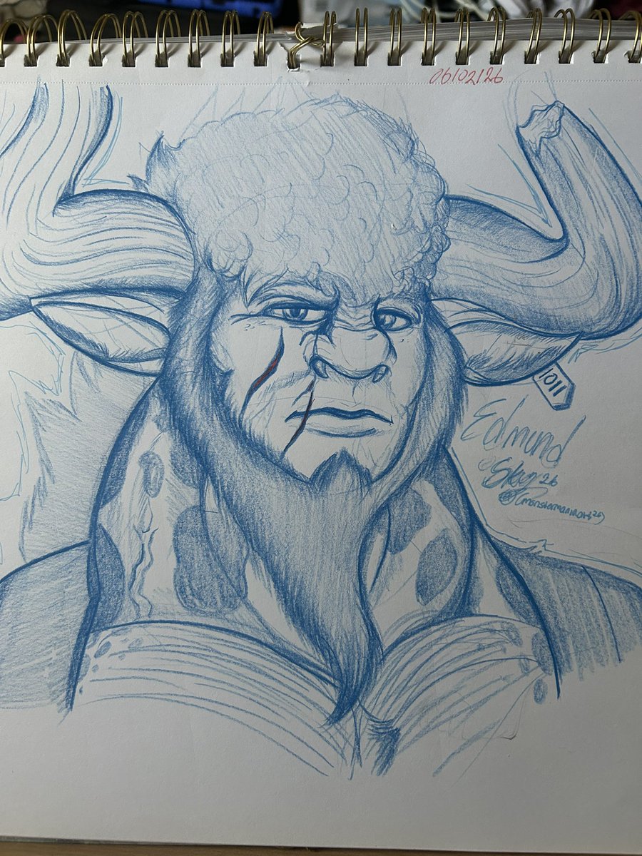 MonsterManiaArt's tweet photo. Drawing my humanoid bison oc Edmund. I love him especially cause I made him in 2k26
#art #furryart #humanoidart https://t.co/Mf1hUUXJAT