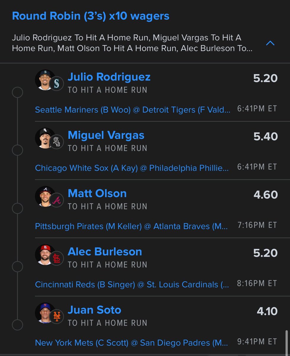 MidnightSearch0's tweet photo. ⚾️ 

1 hit 1u
💣 RR by 3 total .5u https://t.co/DtGxPlZrIM