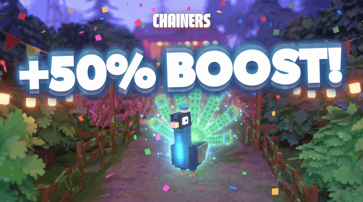 ChainersGame's tweet photo. 📈 5O% MORE ON YOUR TASKWALL 📈

%%% Birthday Bonus: missions now pay out EXTRA %%%

3 years of Chainers and we’re cooking like chiefs! 👨‍🍳

Double your $CFB earnings. There is HOW! 🪄✨✨🌟

Prime survey — 5O% extra boost on taskwall rewards!
LOOT: a peacock and brand-new seeds waiting on the other side.

Our birthday gift to the entire Chainers Community, hehe... Will you accept it? 🥺👉👈

Taskwall is packed, the boost is on, and the birthday vibe is fully unlocked!

HIT THE TASKWALL. GRAB REWARDS. BE THE BEST FARMER EVERRR.