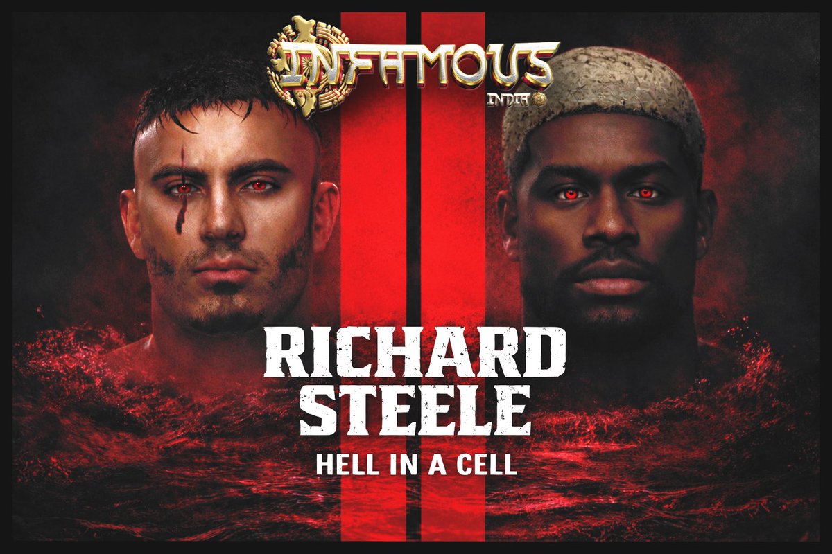 COHwrestling1's tweet photo. This highly personal feud will finally come to an end in a match that promises to be VIOLENT! @JR1CH4RD_ will step into the ring with @Heart0fSTEELE one last time inside HELL IN A CELL at #COHInfamousIndia🇮🇳!

#WWE2K26

🗓️13TH JUNE
🕐6PM EST/11PM UK
▶️ https://t.co/DeeSiKNUUP https://t.co/KU5ZMSSCqC