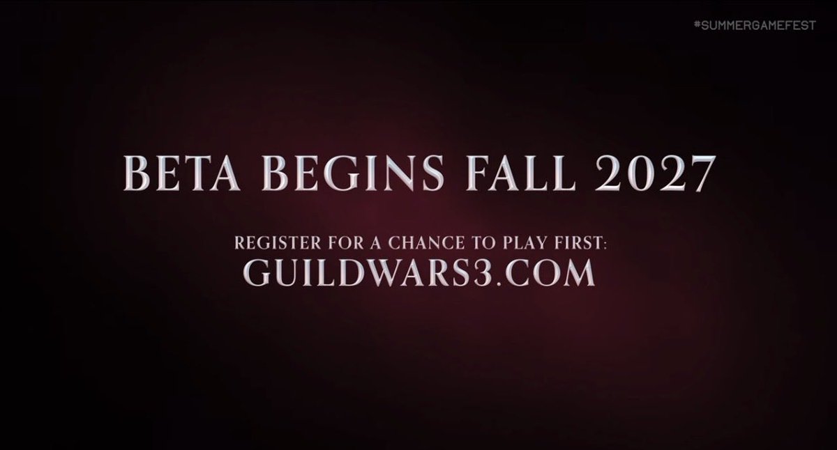 FifthGenFlow's tweet photo. Guild Wars 3 just got announced at Summer Game Fest. Beta begins Fall 2027. PS5 confirmed. https://t.co/gEZ73rE3ju