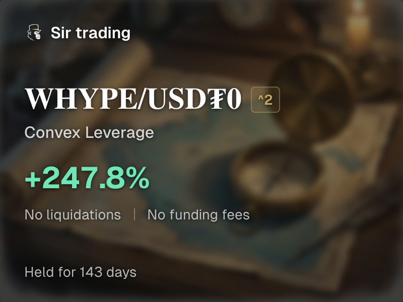 lordjorx's tweet photo. I made 240% and I'm annoyed about it.

The trade is on @leveragesir, a protocol that's genuinely impressive and almost nobody is paying attention to. 

Entry was $100 because that's all the liquidity would allow; I'm $250 up on that position, and the peak was even higher before HYPE corrected a few days ago.

The problem isn't the trade. It's that $100 was the ceiling.

Small protocols in DeFi get ignored even when the product is actually doing something new. Also, the MegaETH launch wasn't as successful as many thought, and I'd love to do a YOLO trade on ETH there, but there's no liquidity either.

What makes it different is that the exposure here isn't linear; the leverage compounds parabolically as $HYPE moves (and decreases parabolically as the asset goes down, too).

I'm not selling until $HYPE hits $100. No timeline on that.