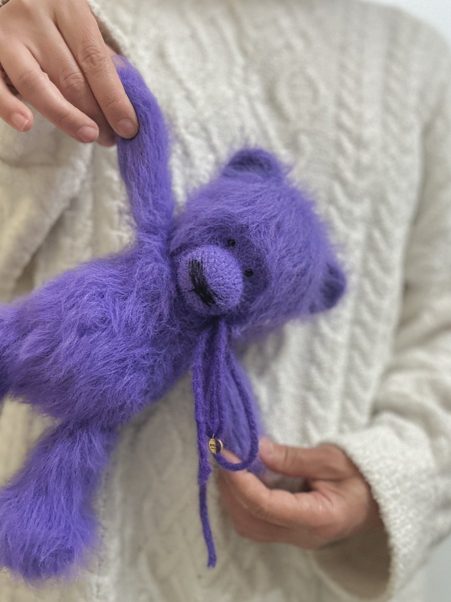 plush_golub's tweet photo. “LILAC WHISPER” my new fluffy Knitted Teddy Bear 🧸💜
Available in my Etsy shop and ready to ship ✈️

https://t.co/SObgsT0OeF

#knittedteddybear #artistteddybear #amigurumi #lilac #teddybear #handmade https://t.co/ixZqrRBZ7X