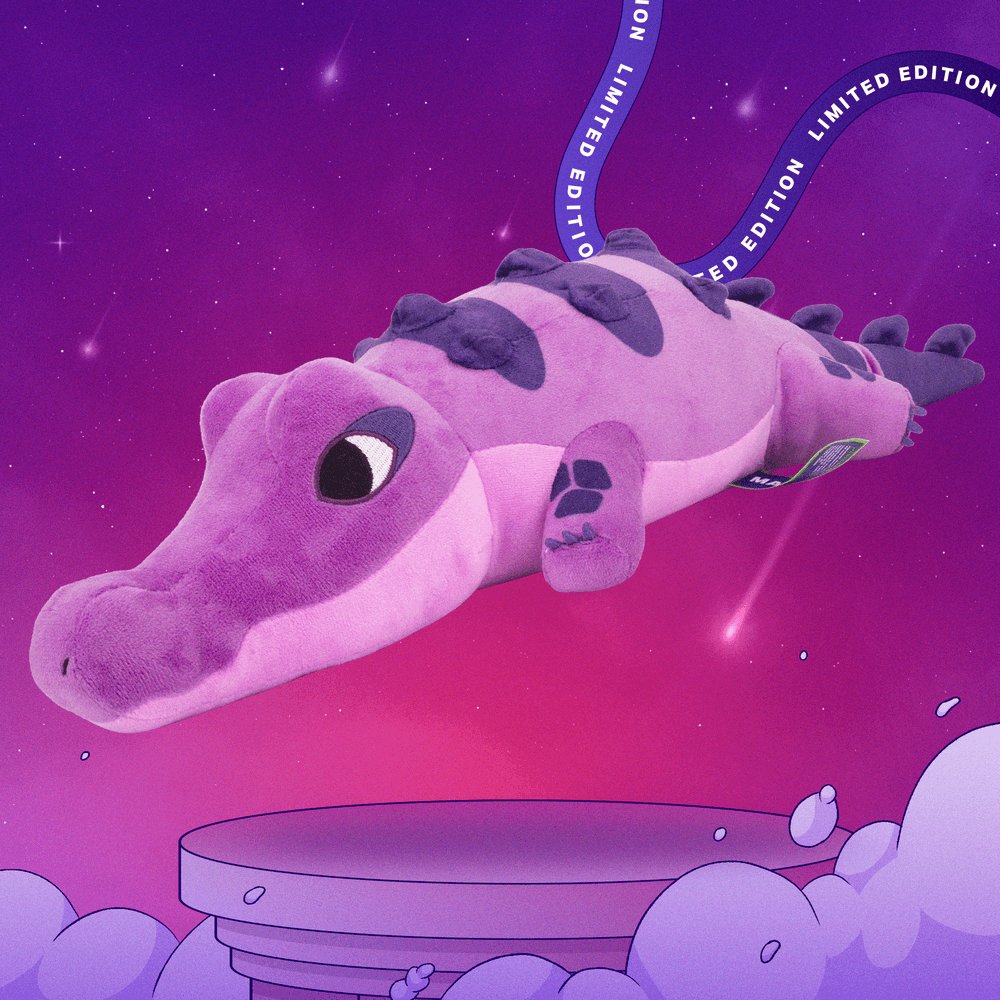 pyrogina's tweet photo. @Makeship Paleo Pines' bi Sarcosuchus for pride month 💙💜💗 https://t.co/X8C4nKFfTB
