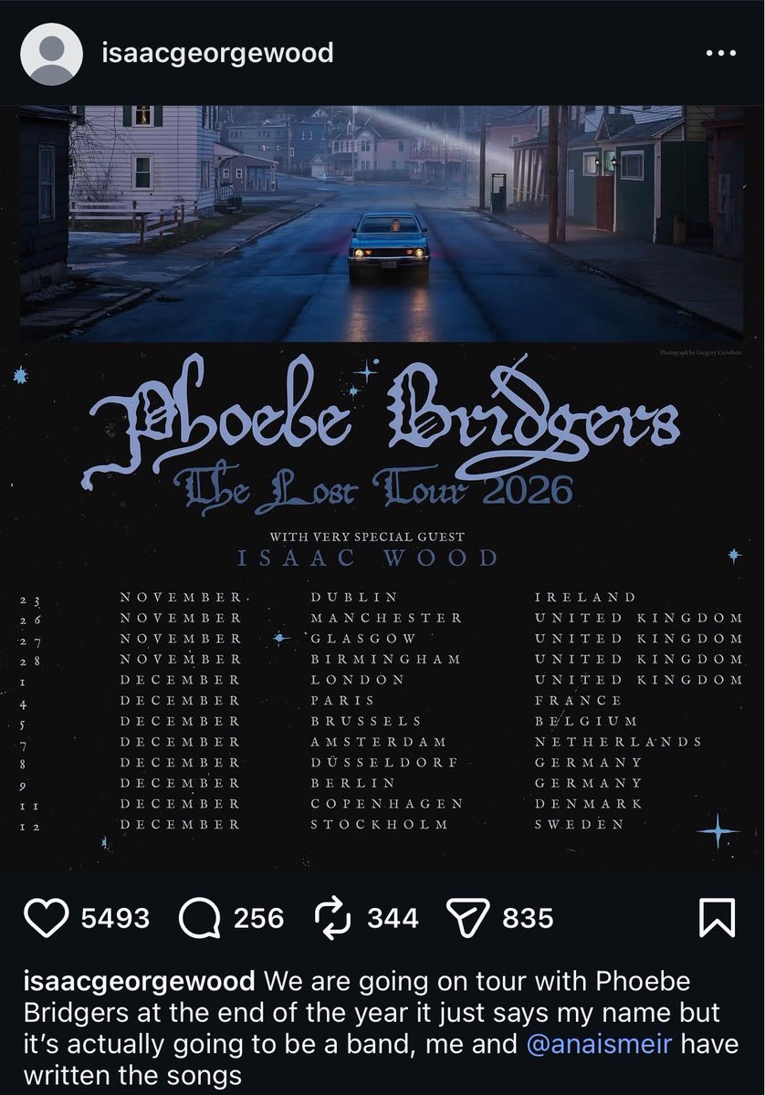 Elinterludio_'s tweet photo. 🚨| Isaac Wood, ex vocalista de Black Country, New Road confirma su regreso a la música como telonero de Phoebe Bridgers, donde presentará canciones inéditas junto a una nueva banda 👀 https://t.co/OE3WdQQ1tG