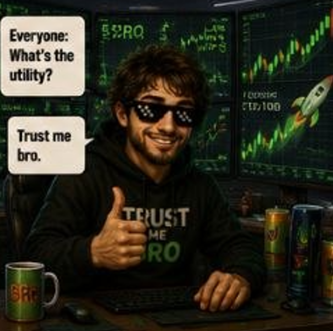 cointrustmebro's tweet photo. EVERYONE:
WHAT'S THE UTILITY?
TRUST ME BRO https://t.co/OOMobUMobb