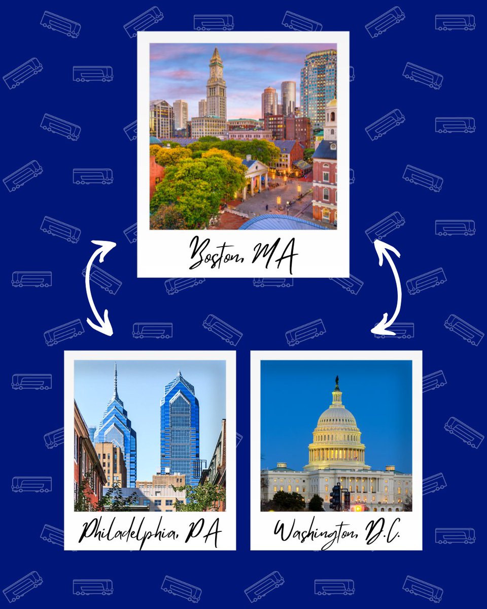 megabus's tweet photo. Did you can now book round trips from Boston to Philly and D.C. in one go? Check out https://t.co/49cdpRWni9 to browse all our new options. https://t.co/UoMAESg1BR