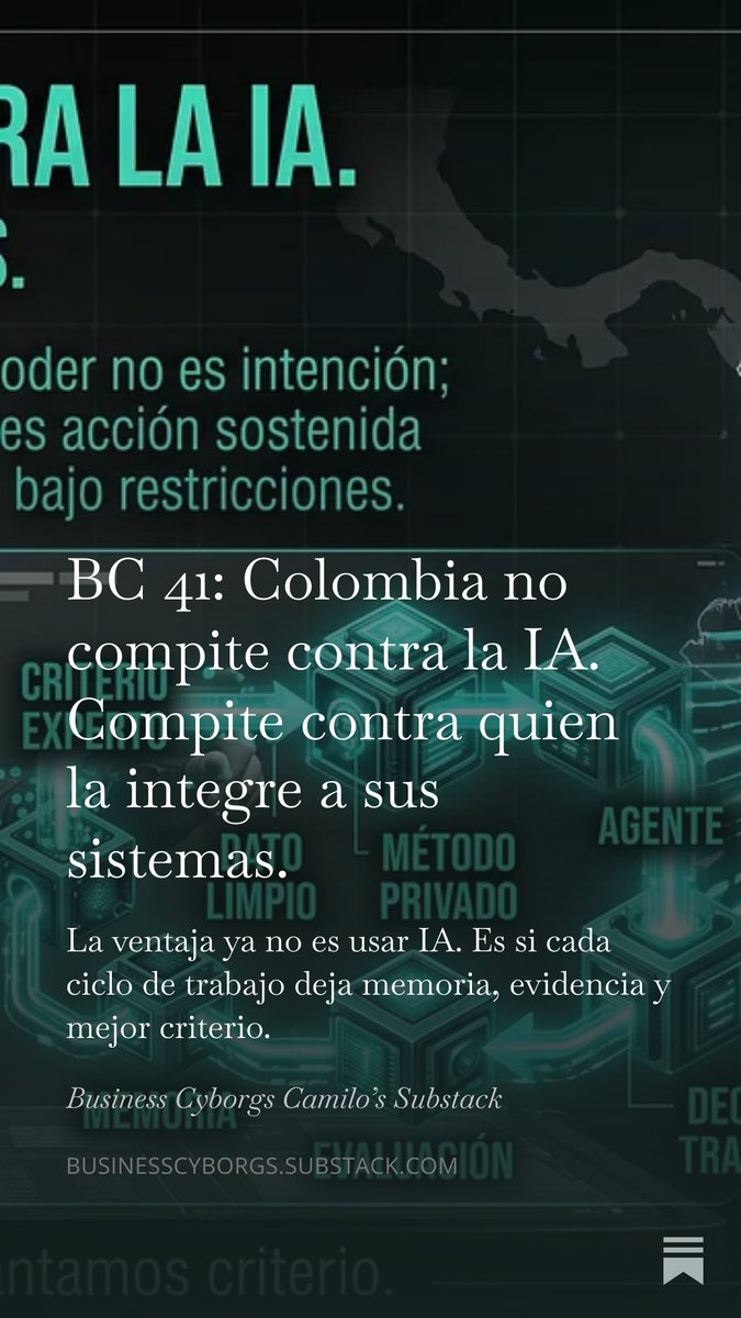 tekelala's tweet photo. BC 41: Colombia no compite contra la IA. Compite contra quien la integre a sus sistemas., by @tekelala https://t.co/59AyUBdjuV https://t.co/C0Z0AbAmm9