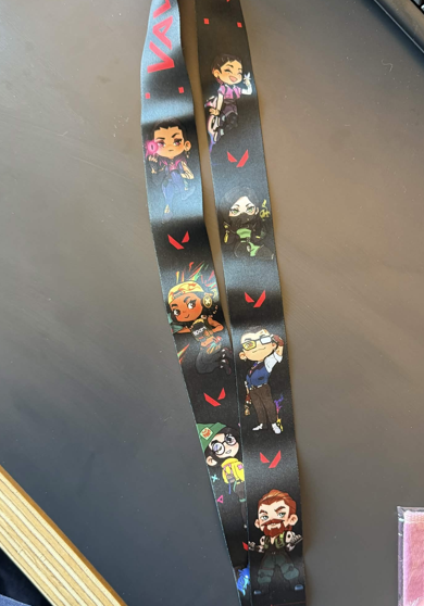 Strawberry79's tweet photo. I had the opportunity to create a sticker/lanyard design for VALORANT!🥹 
If you're in LA check out About Time Cafe till June 30th, and you'll see a lot of cool val art and also get the sticker with your order :D https://t.co/BVB0IehGMA