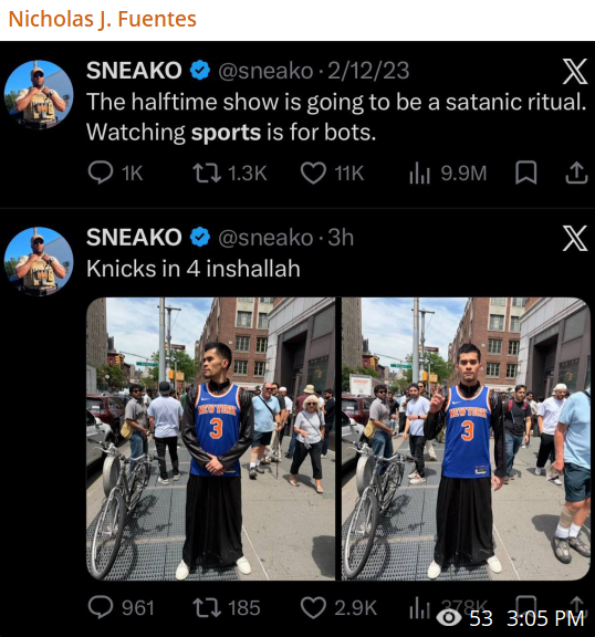 NorCalGroyper's tweet photo. Nick shares some SNEAKO tweets on Telegram 🤣 https://t.co/qTLXsEXQdm