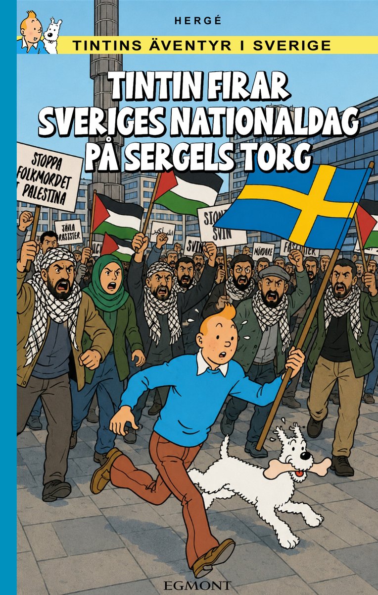 OStatusupp's tweet photo. Det verkar som att Tintins äventyr i Sverige stött på patrull. Så naivt av honom att besöka just Sergels Torg. Det finns ju trevligare ställen att besöka om man säger så! https://t.co/uMNyYdr85s