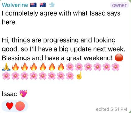 ChristineEM2000's tweet photo. Wolvie, corroborating Isaac's post. https://t.co/1J5RmAwbMm