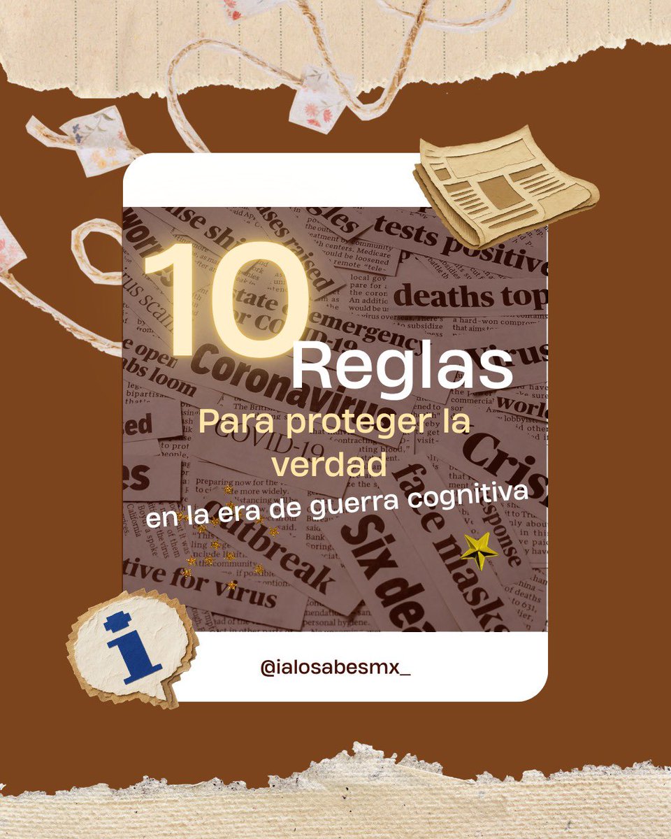 IALosabesMX's tweet photo. En un mundo lleno de información, aprender a cuestionar, verificar y analizar es la mejor defensa contra la desinformación.
💡 Descubre las 10 reglas para proteger la verdad en la era de la guerra cognitiva.
#PensamientoCrítico #FakeNews #VerdadDigital #IALoSabesMX https://t.co/Zvl8O8RzRd