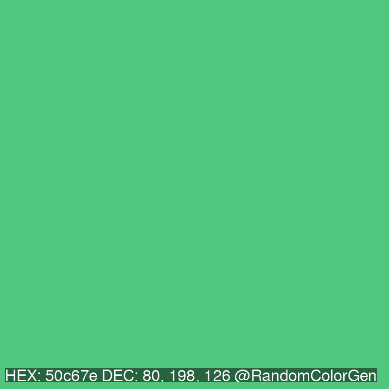 RandomColorGen's tweet photo. 50c67e
80, 198, 126 https://t.co/2wWGTjgmJY