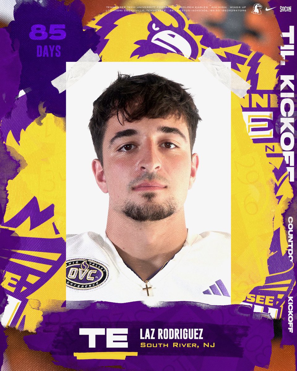 TNTechFootball's tweet photo. #️⃣8️⃣5️⃣ DAYS TILL KICKOFF! 

🎟️ Link:
https://t.co/hfljJDl938
#AimHigher #WingsUp https://t.co/7sKmLcOI7p
