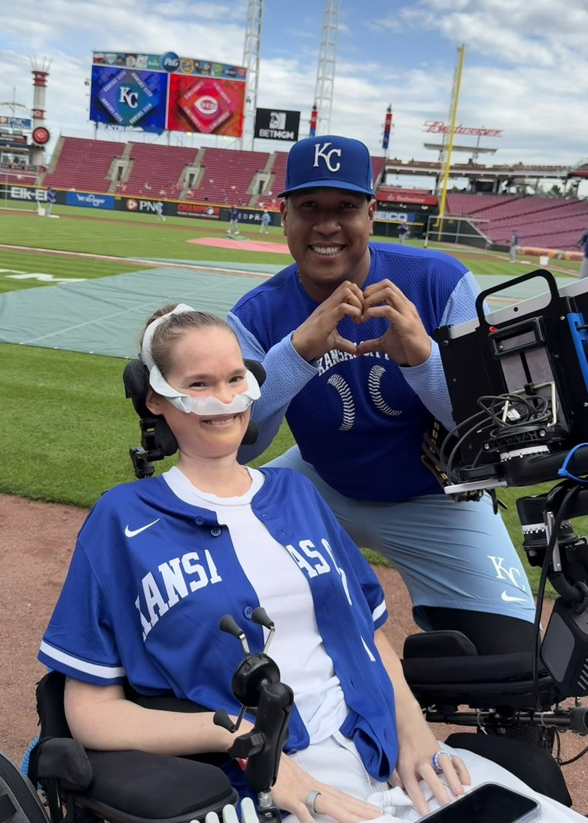 SarahNauser's tweet photo. Cincinnati Recap – Episode 1!

Great American Ball Park was stadium number 16 for me, and it did not disappoint. From the moment we arrived, the Reds organization rolled out the red carpet for us—even though we were decked out in Royals gear. The hospitality and welcoming atmosphere immediately earned this ballpark a spot near the top of my favorites list.

We were fortunate to attend batting practice on the field, where I got to catch up with so many familiar faces, watch balls launched into the seats, and soak in the sights and sounds of another Major League ballpark. The dream is still alive, one stadium at a time.

I even had the chance to meet a THE Ohio State legend and current Lieutenant Governor of Ohio, Jim Tressel.

One of the most special parts of the day was reconnecting with Brady Singer. I’ll admit, I shed a few tears when the Royals traded him to Cincinnati. Brady has been incredibly supportive of me since the day we met, and I still make a point to watch nearly every one of his starts. He surprised me with an autographed Reds jersey, which I promised him I’d wear proudly.

Before the game, we visited the Reds Hall of Fame to celebrate our friend Reggie Sanders, who was recently inducted. The museum is outstanding and does an incredible job honoring the rich history and legendary players who have worn a Reds uniform.

During the game, I also had the chance to finally meet Nick Badders, the voice of the Omaha Storm Chasers. Nick has been a loyal supporter for years, and while I’ve listened to countless broadcasts featuring his voice, it took a trip to Cincinnati for us to finally meet in person.

The day ended with a Royals victory, but the score was only part of what made it memorable. It was a day filled with friendship, baseball, and reminders of how many incredible people this journey has brought into my life. Stay tuned for Episode 2! ⚾❤️ So much gratitude for the @Reds organization and staff!