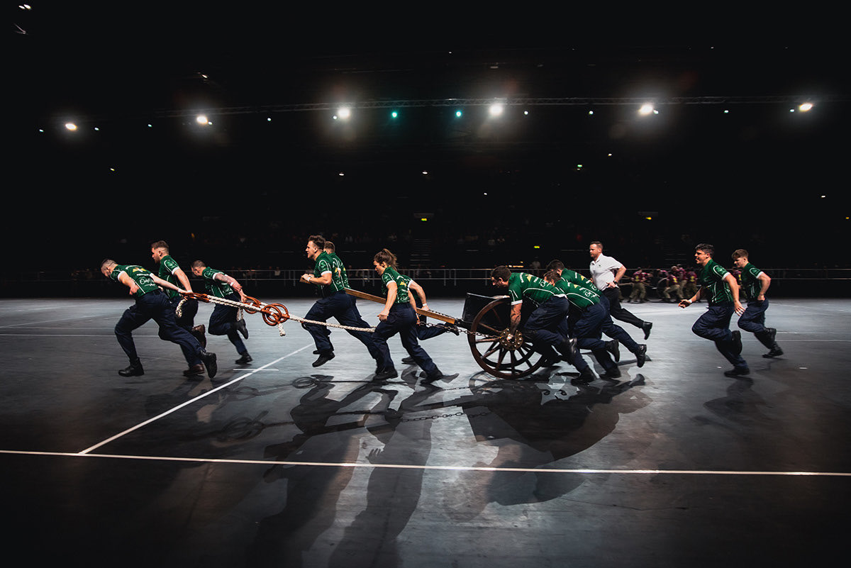 BhamTattoo's tweet photo. ⚓ Gun crews from the Royal Navy, British Army and the Royal Air Force will go head-to-head in the Field Gun Competition at the 2027 Birmingham International Tattoo at @bppulseLIVE — hauling nearly a ton of equipment and racing to fire first. 

💪 Pure adrenaline, live in the arena. 

🎟️ https://t.co/eAHn6SPEtc