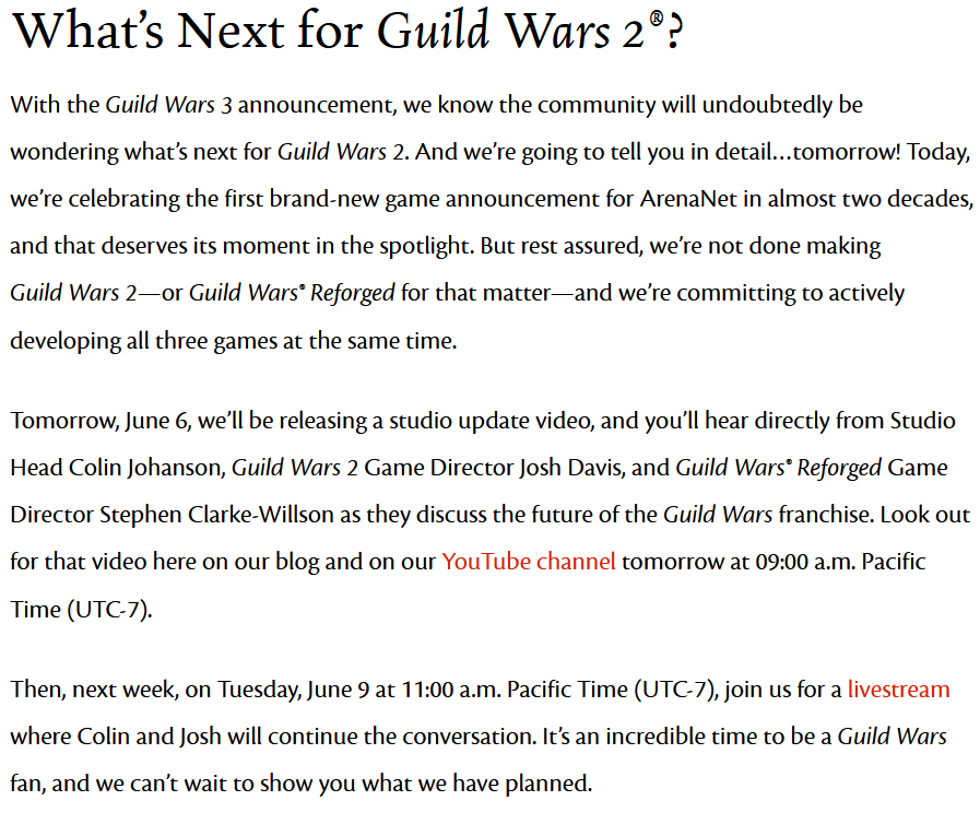 loreforgegaming's tweet photo. @GuildWars2 For those worried about GW2 and GW Reforged; Dont Be. They are continuing! https://t.co/idpcNl5Dus