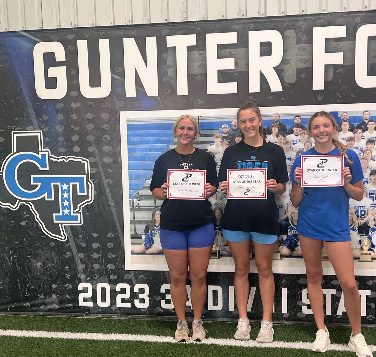 PCnowisthetime's tweet photo. You’re Tigers are off to a fast start 💪 Week 1 in the books. Just getting started 😤 

Congratulations to your @VistaRehabPT PC ⭐️s of the week @Gunter_ISD #PCtrained https://t.co/hF7v0kvkcY