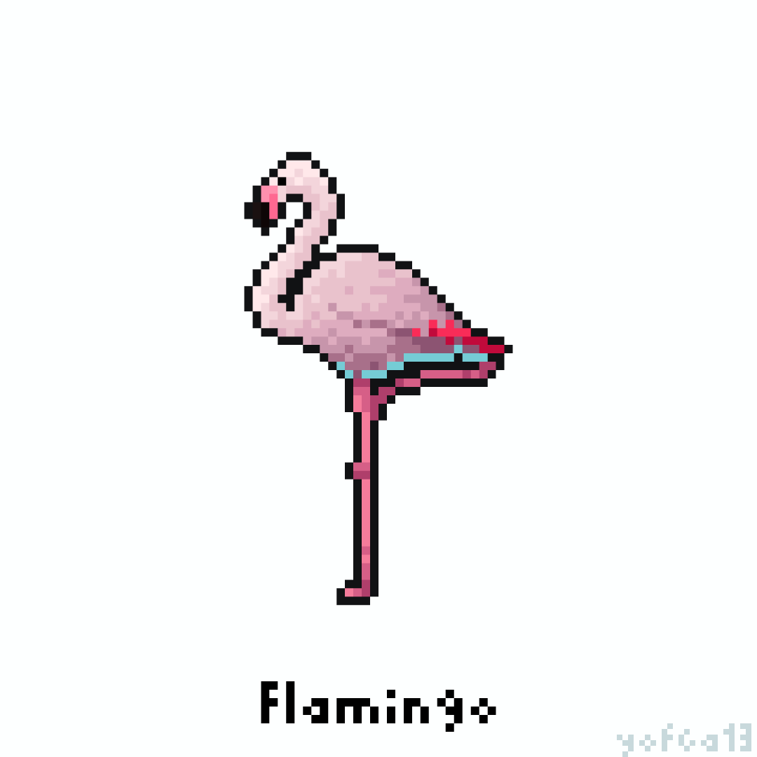 yofca13's tweet photo. フラミンゴ / Flamingo

#pixelart #ドット絵 https://t.co/MbtsjtBHl4