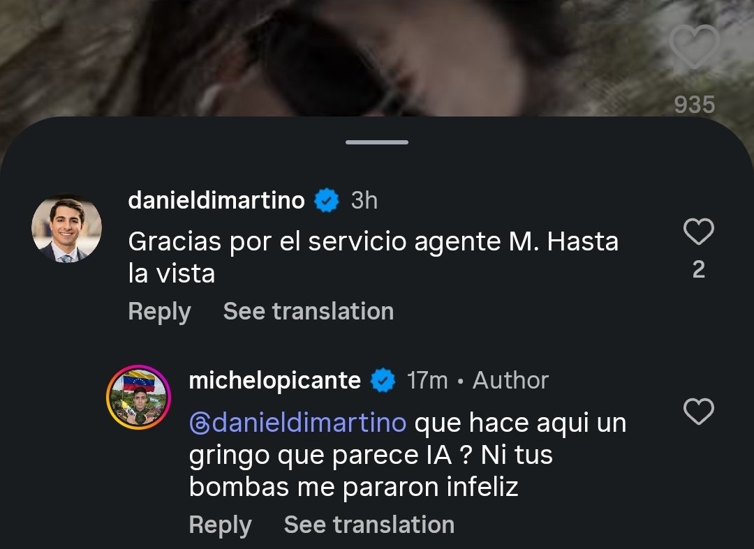 DanielDiMartino's tweet photo. Michelo me respondió en Instagram 😂😂😂 https://t.co/pPFkv19hOf