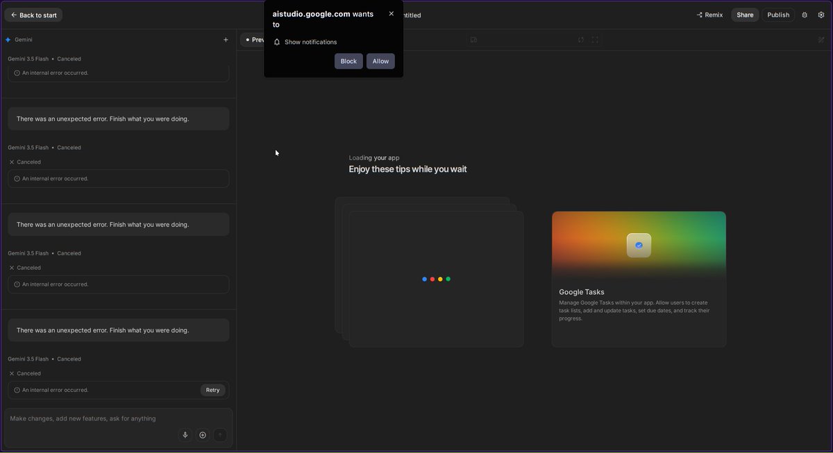 LinuDev's tweet photo. This is how Google AI Studio work? https://t.co/LxNXe5Mtge