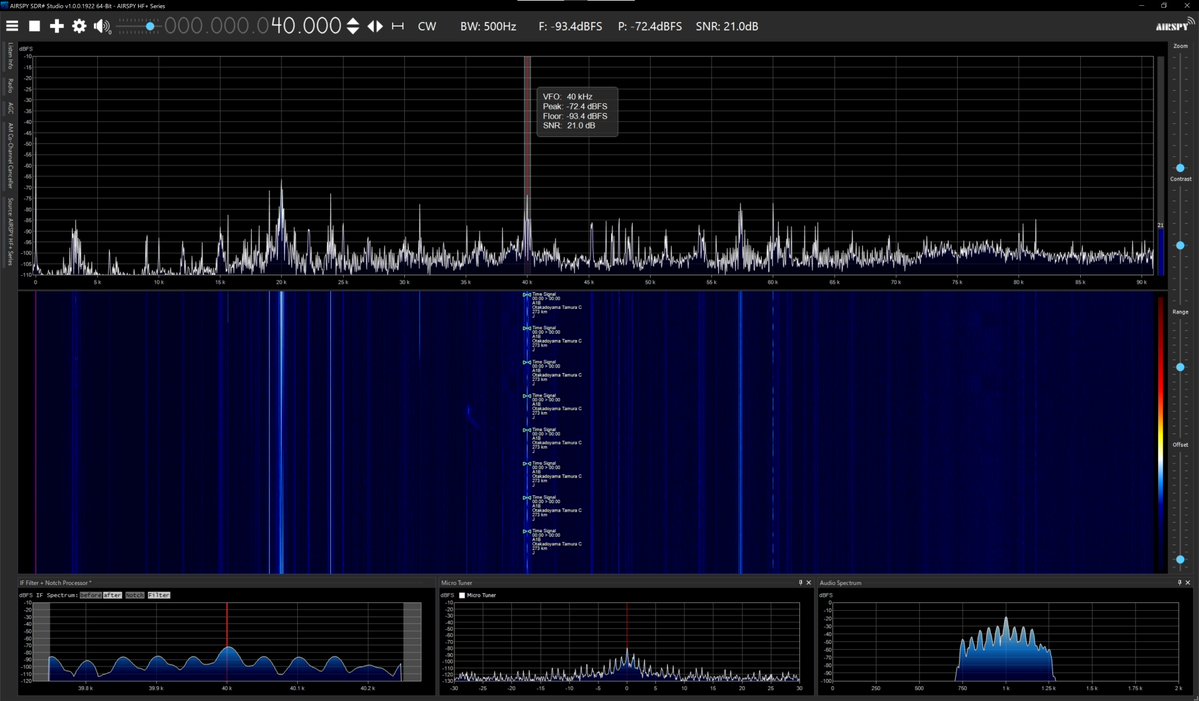 radiosiesta's tweet photo. 今しがたのVLF
21.1、22.2、25、40、54、60kHzは入感中
おはようございます
#VLF
#Airspy
#SDRSharp
#YouLoop
#YouTwin
#YouTwist https://t.co/w8sWjIlZKp