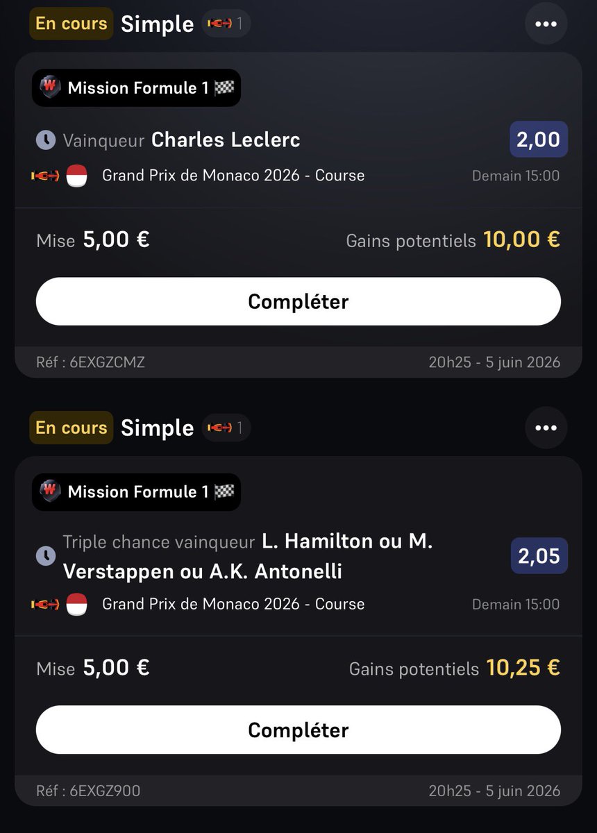 maxence_bcht's tweet photo. 🚨🚨🚨 tuto comment avoir 99% de chances de gagner 5€ de freebets grâce au défi winamax sur le gp de monaco :

le seul risque c’est que russell gagne le gp mais bon vu les essais libres j’en doute fortement https://t.co/IO293Z6cLR