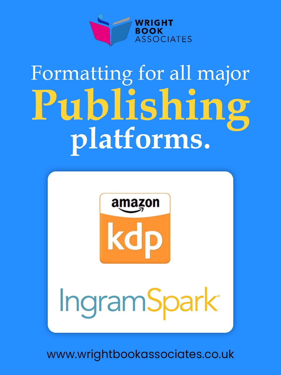 wright_book's tweet photo. Your book should look professional on every major publishing platform. 

Get your book formatted for publishing today at https://t.co/KG2I7C6WtA

#BookFormatting #BookPublishing #WrightBookAssociates #KDPFormatting #IngramSpark #UKAuthors #SelfPublishing #AuthorSupport https://t.co/Yk1BIwmhms