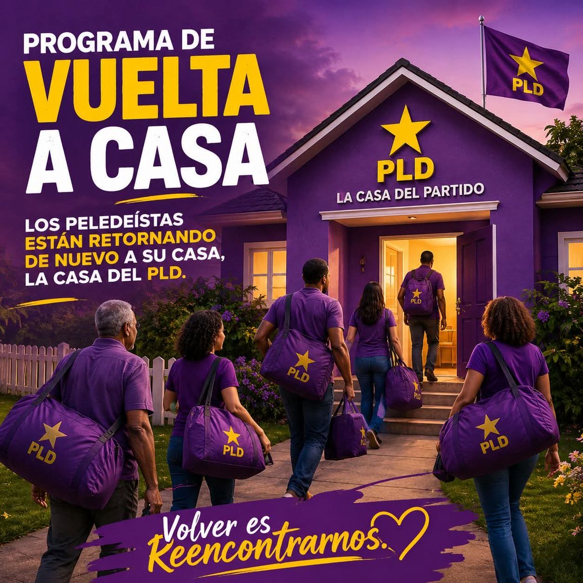 LuisJosEstevez2's tweet photo. Bienvenido a todos los ex compañeros que luego de una buena reflexión decidieron regresar de nuevo a su partido de siempre,👏👏👏👏👏ahora a trabajar sin distracción hasta lograr el objetivo que es ganar las elecciones del 2028⭐️💜 https://t.co/okabWsrUis