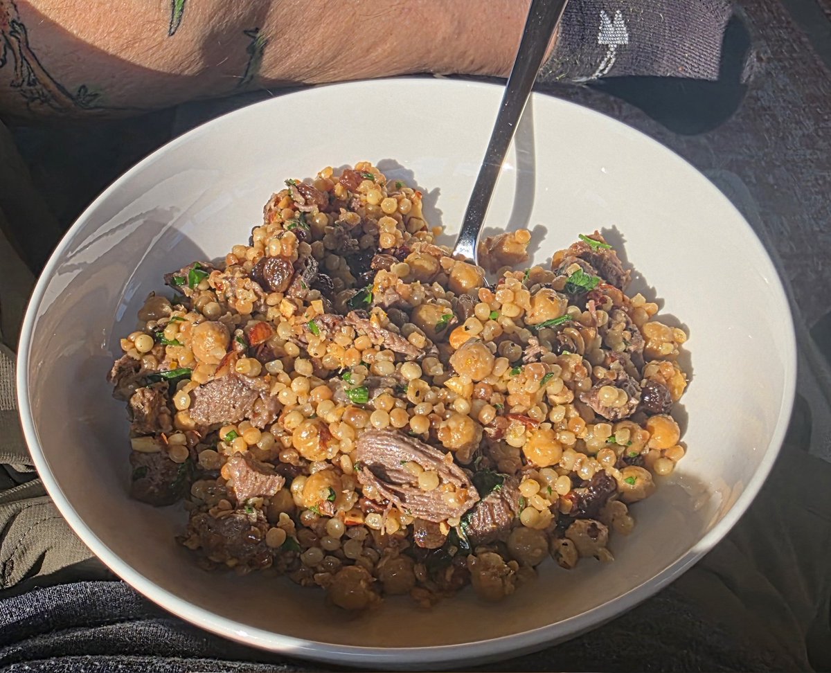 themikedude72's tweet photo. We are trying a new lamb and couscous dish for dinner.  Wow, is it good. https://t.co/P5RBAjZuoc
