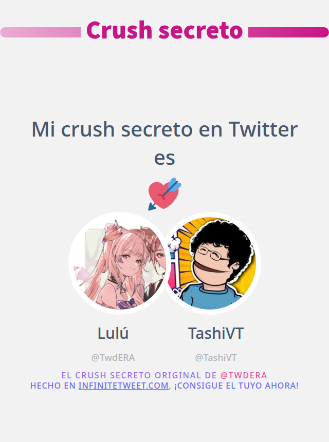 TwdERA's tweet photo. Mi crush secreto en Twitter es @TashiVT

➡️ https://t.co/FTaNAO9wkV https://t.co/x5e68U8HQO