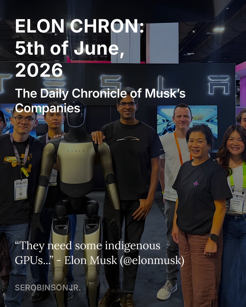 SERobinsonJr's tweet photo. Get the latest news on Elon Musk Companies in the EC below!

- SpaceX IPO is 2x oversubscribed!

- Terafab may partner with ASML!

- Franz says Tesla Roadster in the next few weeks!

- Russia still looking Boring...

Enjoy and have a great weekend! https://t.co/pBYLbTK9n4