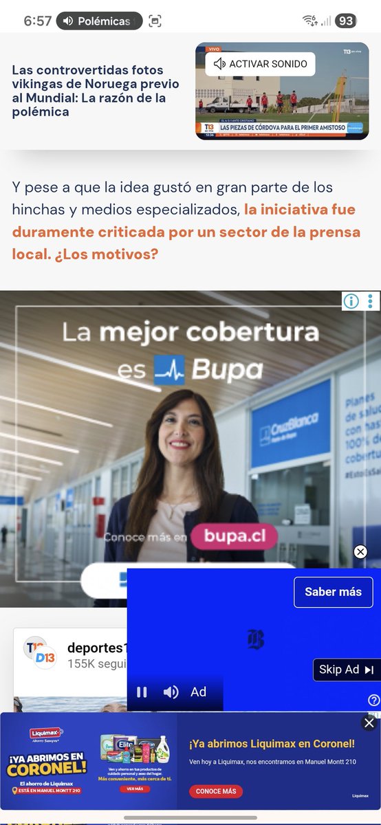 gustopazo's tweet photo. @T13 Para aclarar...son los medios locales de Noruega los que critican...no son de acá. https://t.co/ibeAXT5Uil