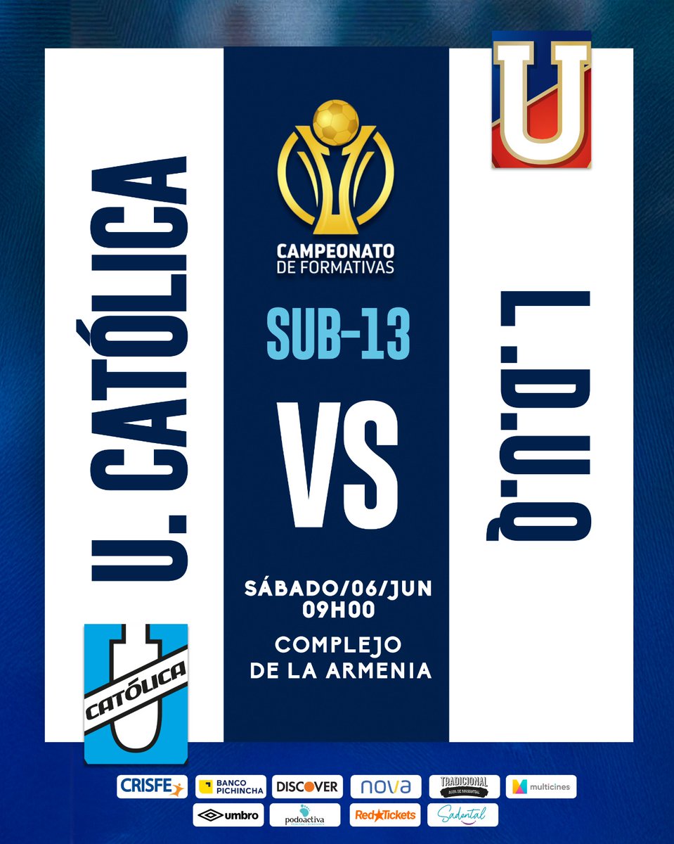 UCformativasec's tweet photo. 🔝 Nueva fecha en el Campeonato Nacional de Formativas 🏆

Vamos 💪 

¡La NuevaChatoleí! 🔵⚪️

#FamiliaCammarata 
#TodosPorCatólica 
#FormativasUCatólica https://t.co/0do2QeMGMZ